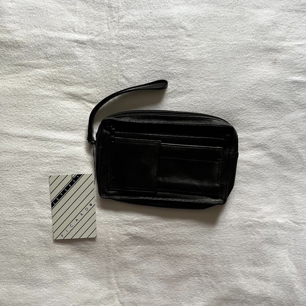 NWT German Picard Men’s/Women’s Black Leather Travel Bag